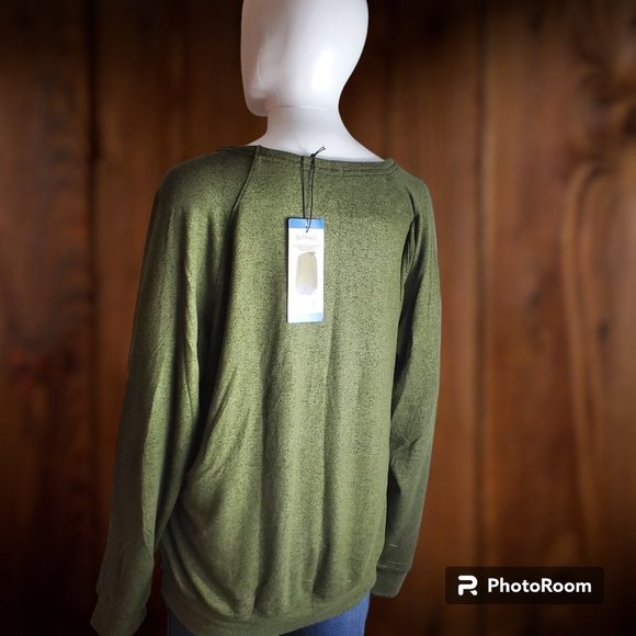 Buffalo David Bitton | Super Soft Crewneck Relaxed Fit Banded Hem | NWT | Olive - Picture 4 of 4